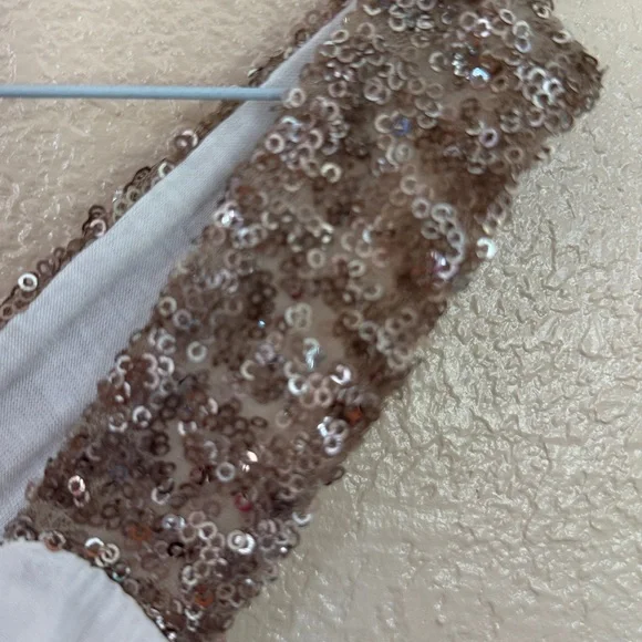 Bella France Silky Med top. Sequin Cotton attached undershirt. OMBRE blue/white - Picture 7 of 9